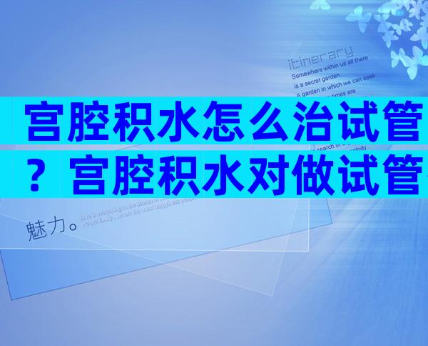 宫腔积水怎么治试管？宫腔积水对做试管有影响吗？