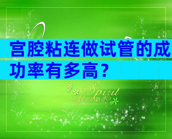 宫腔粘连做试管的成功率有多高？