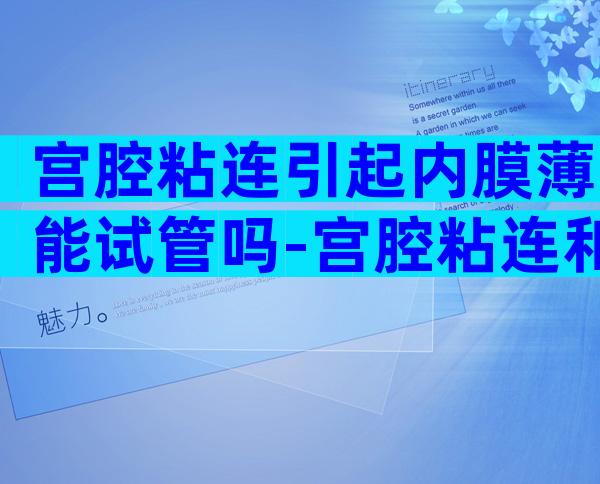 宫腔粘连引起内膜薄能试管吗-宫腔粘连和子宫内膜薄可以做试管婴儿吗