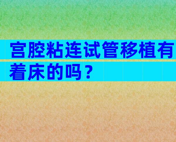 宫腔粘连试管移植有着床的吗？