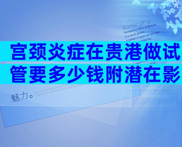 宫颈炎症在贵港做试管要多少钱附潜在影响及解决措施