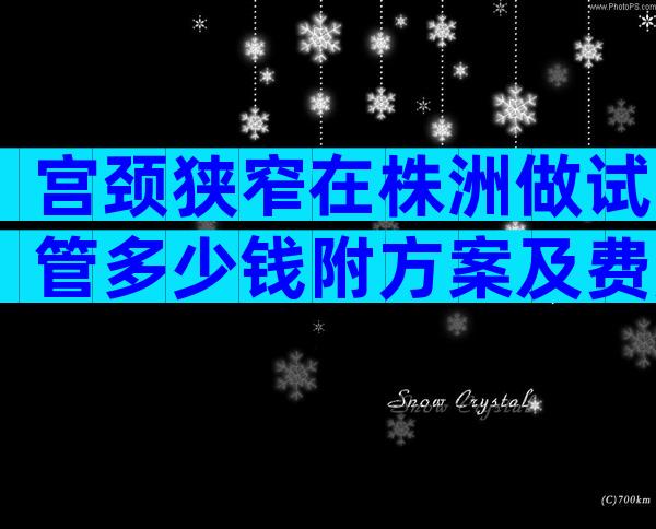 宫颈狭窄在株洲做试管多少钱附方案及费用影响因素