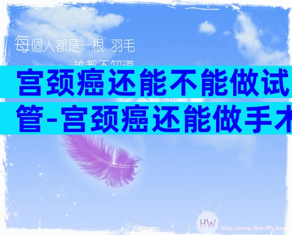 宫颈癌还能不能做试管-宫颈癌还能做手术吗
