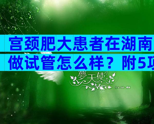 宫颈肥大患者在湖南做试管怎么样？附5项注意事项
