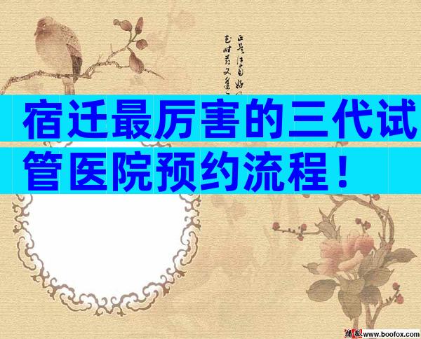 宿迁最厉害的三代试管医院预约流程！