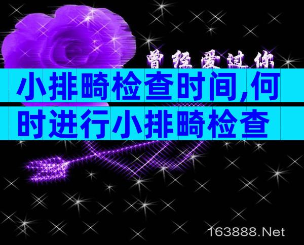 小排畸检查时间,何时进行小排畸检查