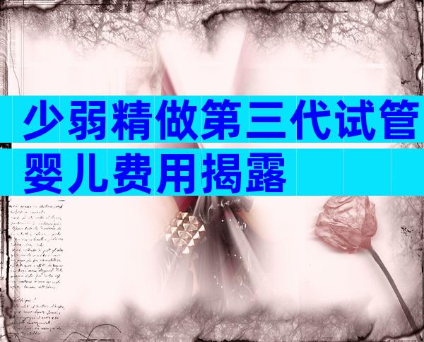 少弱精做第三代试管婴儿费用揭露
