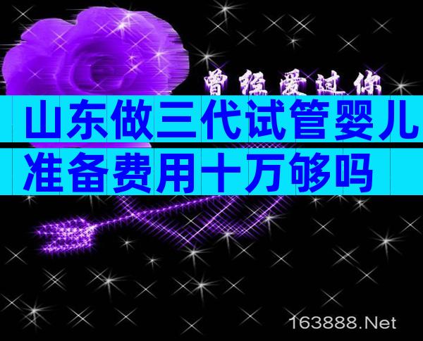 山东做三代试管婴儿准备费用十万够吗