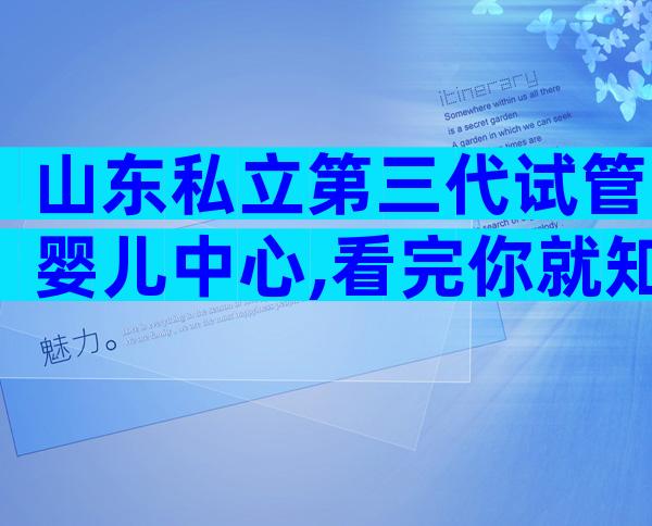 山东私立第三代试管婴儿中心,看完你就知道了。