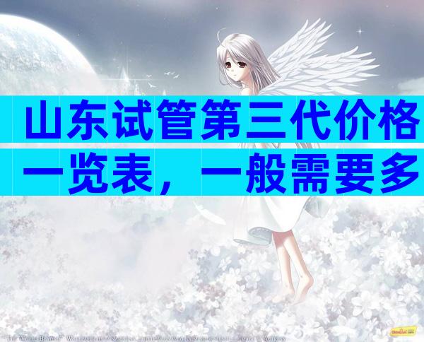 山东试管第三代价格一览表，一般需要多少钱？