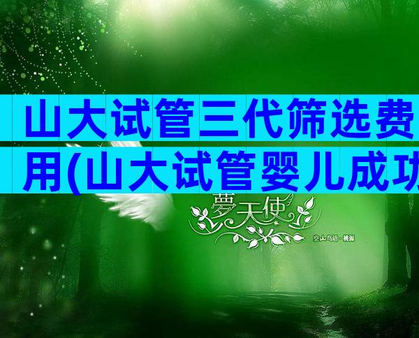 山大试管三代筛选费用(山大试管婴儿成功率)