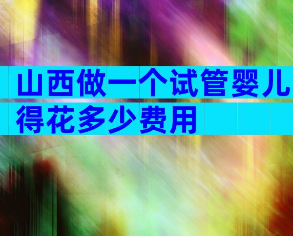 山西做一个试管婴儿得花多少费用