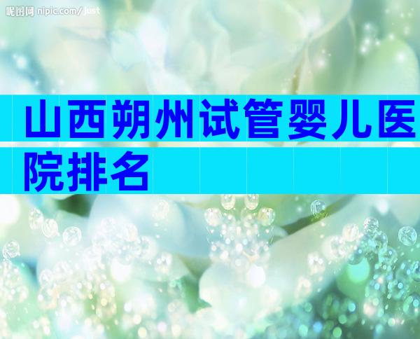山西朔州试管婴儿医院排名