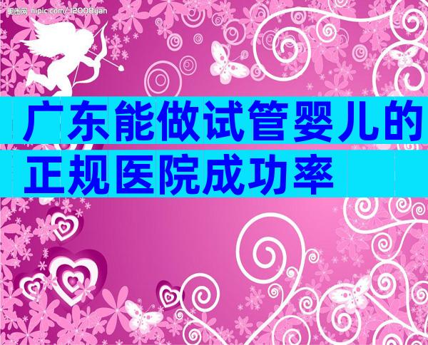 广东能做试管婴儿的正规医院成功率