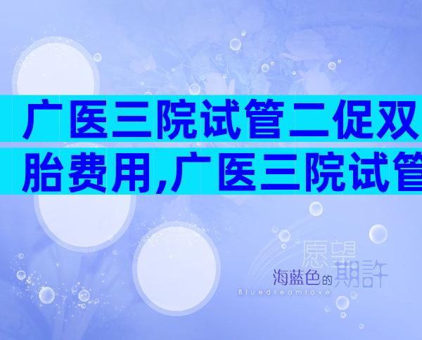 广医三院试管二促双胎费用,广医三院试管二促双胎费用多少