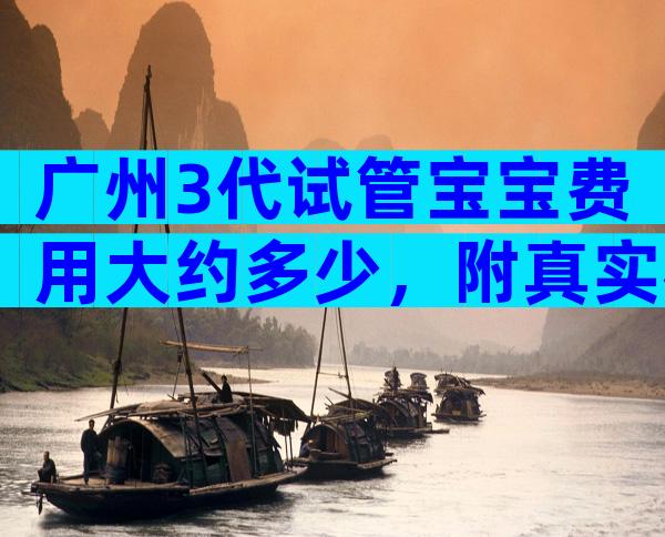广州3代试管宝宝费用大约多少，附真实花费金额