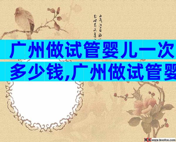 广州做试管婴儿一次多少钱,广州做试管婴儿的机构