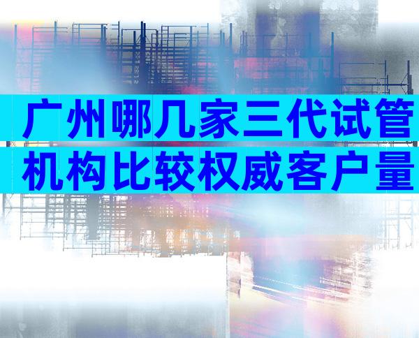 广州哪几家三代试管机构比较权威客户量大