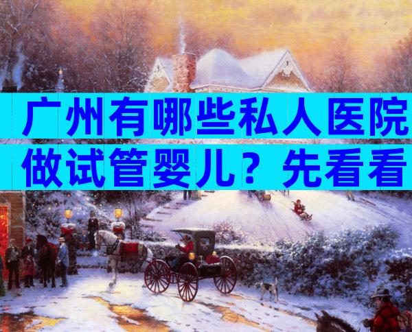 广州有哪些私人医院做试管婴儿？先看看医院再说