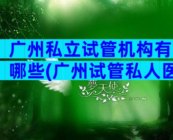 广州私立试管机构有哪些(广州试管私人医院)