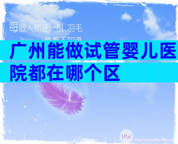 广州能做试管婴儿医院都在哪个区