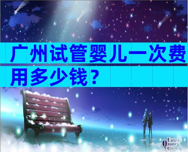 广州试管婴儿一次费用多少钱？