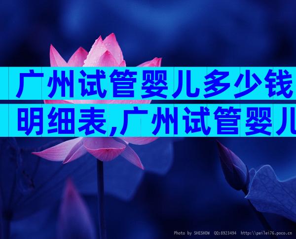 广州试管婴儿多少钱明细表,广州试管婴儿费用大约多少2020年