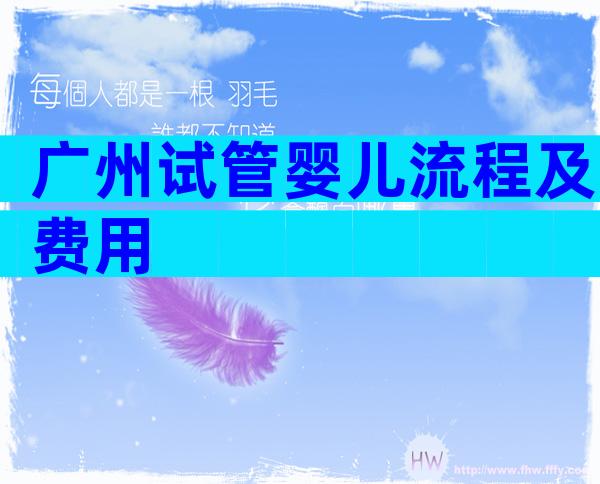 广州试管婴儿流程及费用