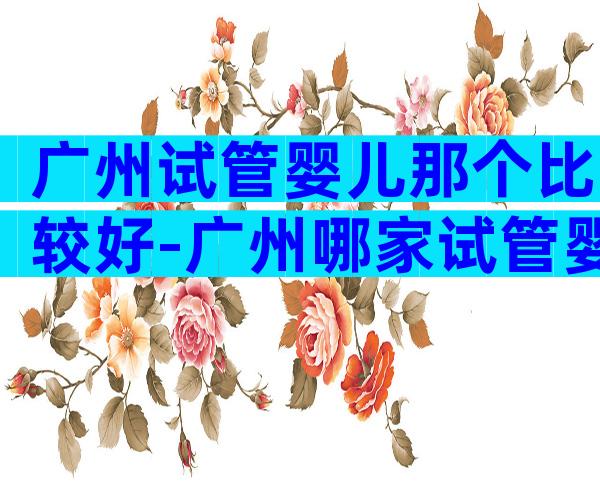 广州试管婴儿那个比较好-广州哪家试管婴儿成功率比较高