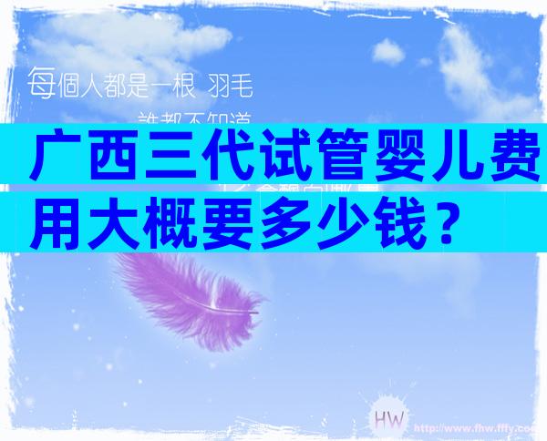 广西三代试管婴儿费用大概要多少钱？