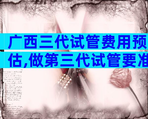 广西三代试管费用预估,做第三代试管要准备多少钱
