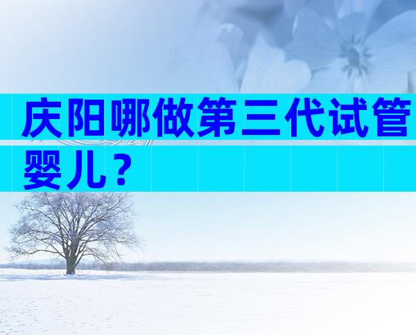 庆阳哪做第三代试管婴儿？