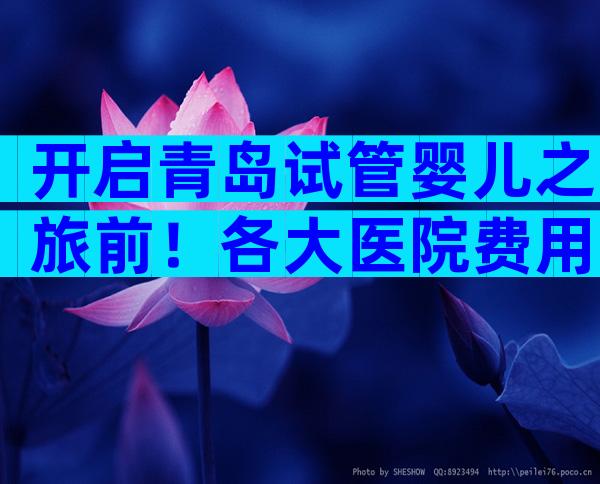 开启青岛试管婴儿之旅前！各大医院费用、成功率信息都在这儿