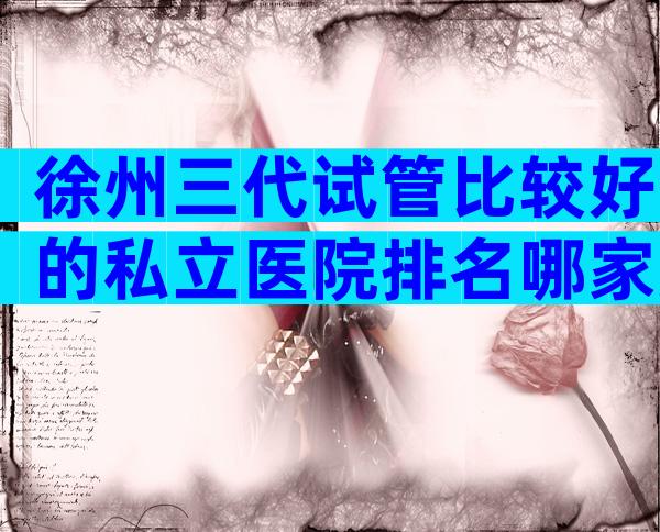 徐州三代试管比较好的私立医院排名哪家好