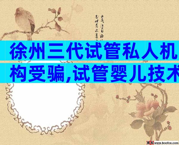 徐州三代试管私人机构受骗,试管婴儿技术怎么样