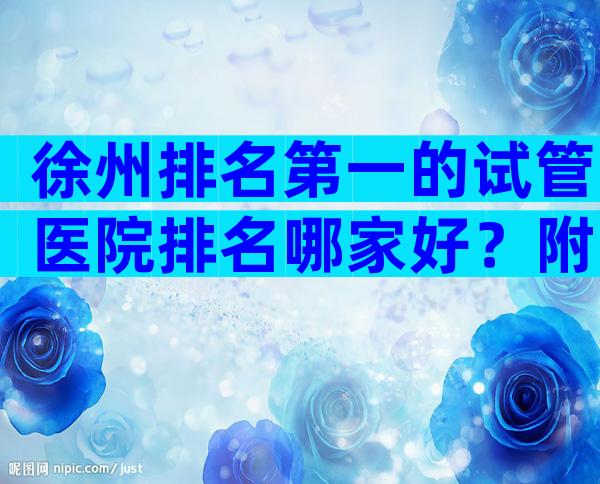 徐州排名第一的试管医院排名哪家好？附可开展技术与费用清单