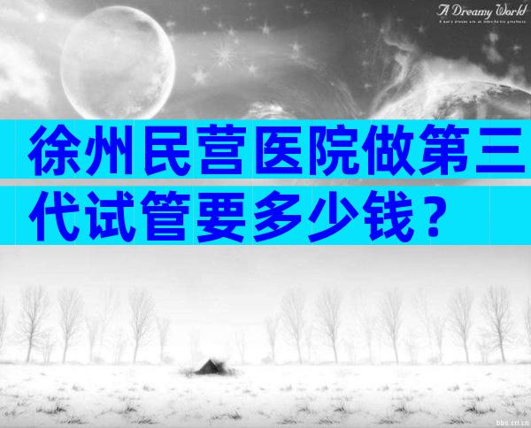 徐州民营医院做第三代试管要多少钱？