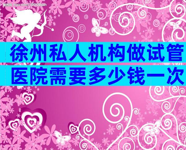 徐州私人机构做试管医院需要多少钱一次