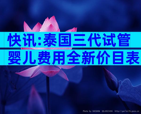 快讯:泰国三代试管婴儿费用全新价目表!