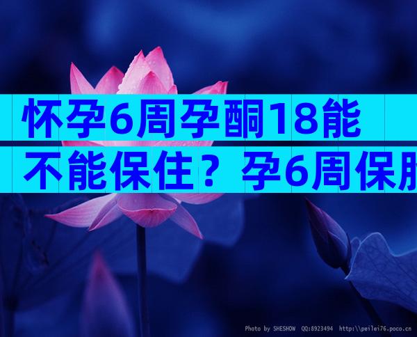 怀孕6周孕酮18能不能保住？孕6周保胎成功案例分享