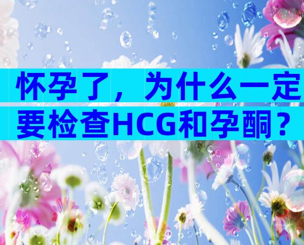 怀孕了，为什么一定要检查HCG和孕酮？
