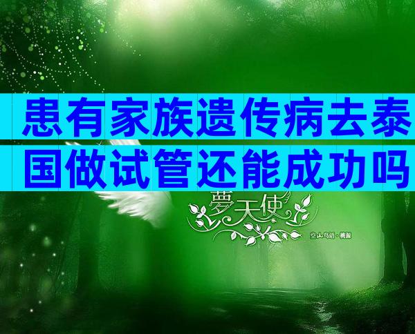 患有家族遗传病去泰国做试管还能成功吗？三大原因为你解惑