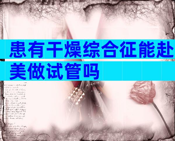 患有干燥综合征能赴美做试管吗