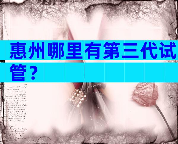 惠州哪里有第三代试管？