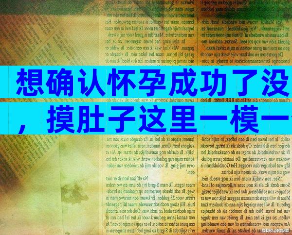 想确认怀孕成功了没，摸肚子这里一模一个准