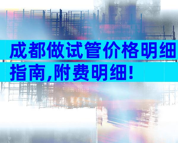 成都做试管价格明细指南,附费明细!