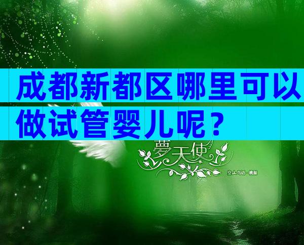 成都新都区哪里可以做试管婴儿呢？
