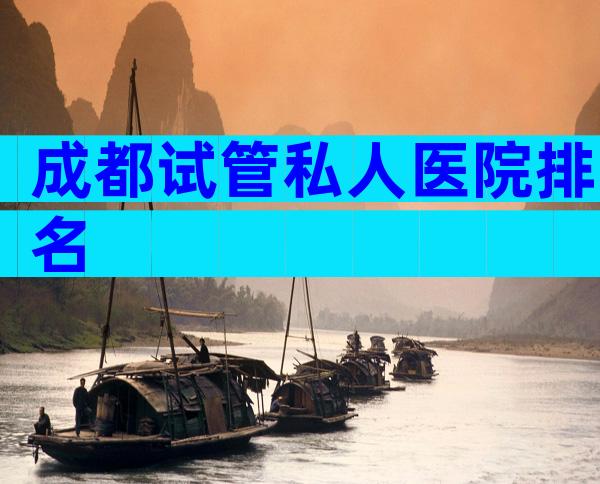 成都试管私人医院排名