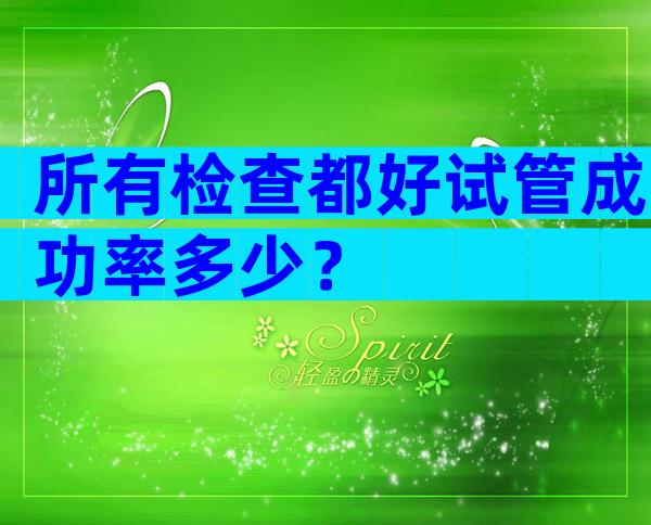 所有检查都好试管成功率多少？