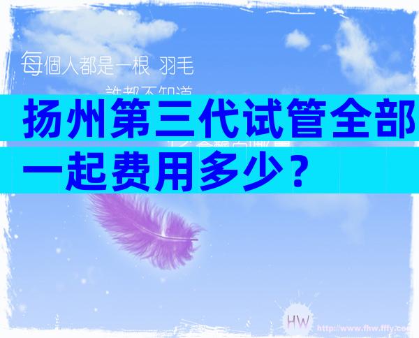 扬州第三代试管全部一起费用多少？
